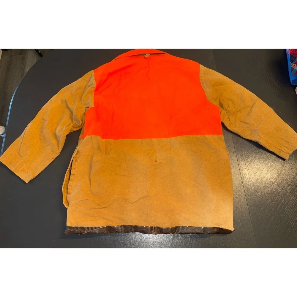 Vintage TedHead Hunting Apparel Duck Canvas Orange Shooting Jacket Mens Sz SML